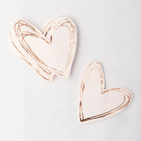 Load image into Gallery viewer, Heart Napkins with Rose Gold Foil
