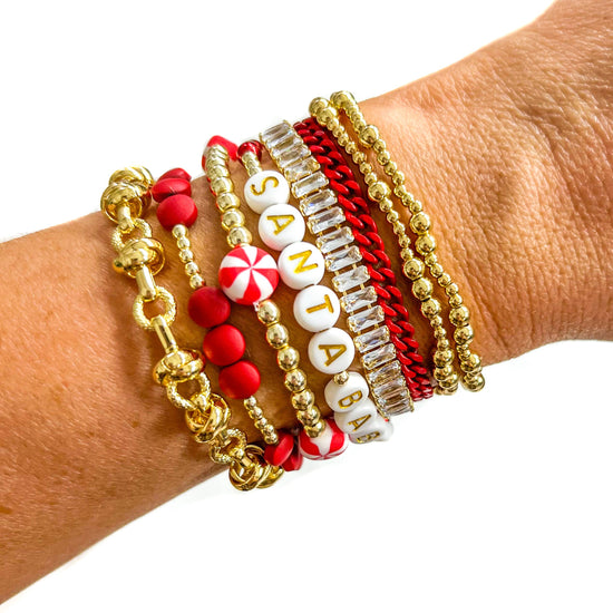 Load image into Gallery viewer, 18K Gold &amp;amp; Enamel Christmas Bracelet: Falala
