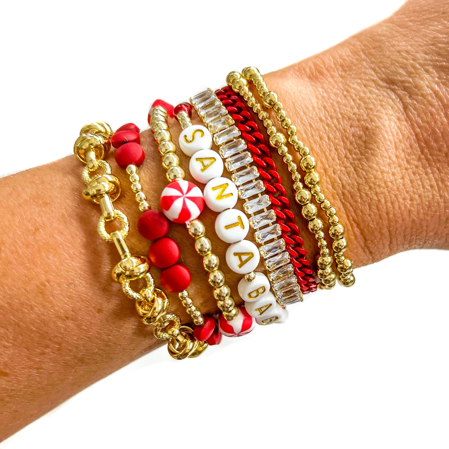 Merry 18K Gold & Enamel Christmas Bracelet: Merry