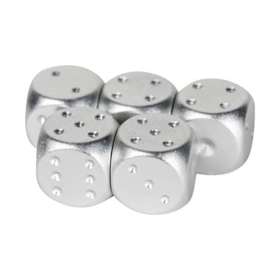 Load image into Gallery viewer, Men&amp;#39;s Brushed Stainless Dice Set: Silver

