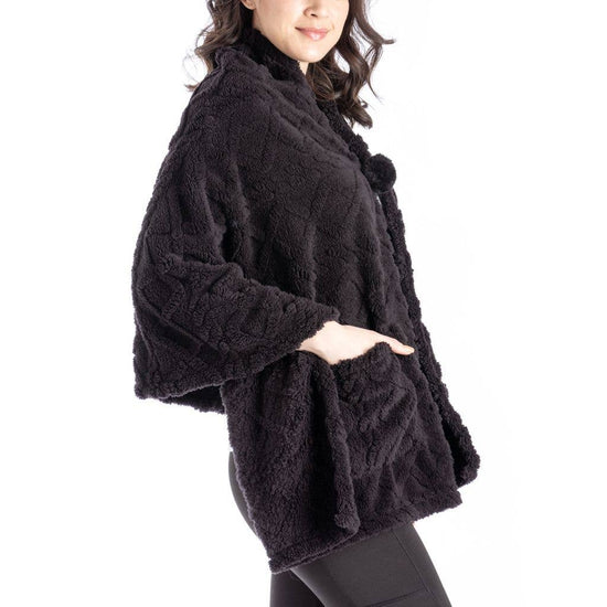 Load image into Gallery viewer, Black- The Coziest Blanket Wrap by Hello Mello

