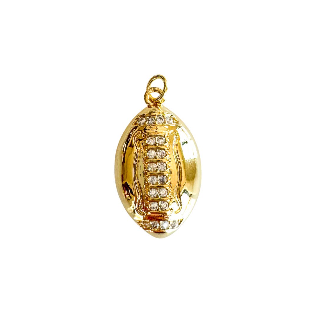 Football Zircon Charm For Charm Necklace & Bracelet