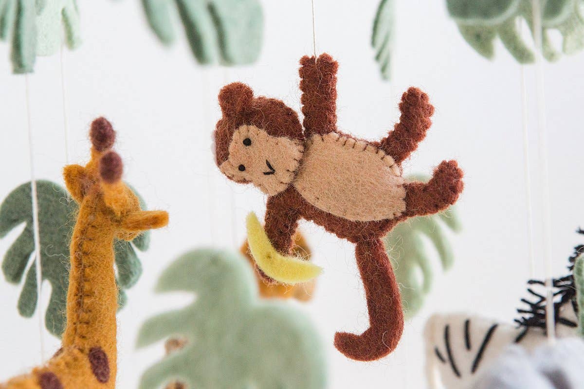 Safari Jungle Crib Mobile - Handmade Baby Gift