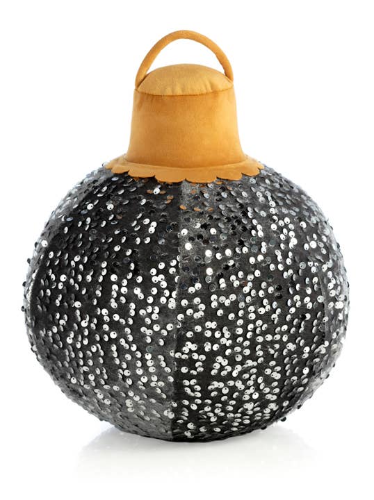 Load image into Gallery viewer, Medium Magenta Sequin Bauble Ornament Pillow
