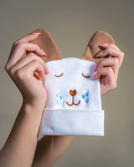 0-3M Puppy Dog Face With Ears Hospital Hat