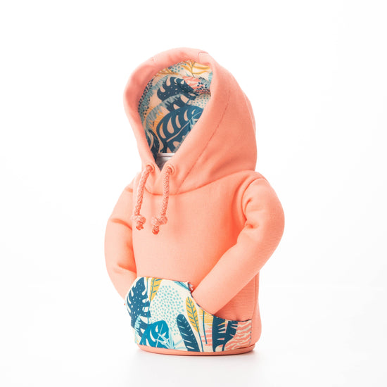 Load image into Gallery viewer, The Hoodie - Insulated Can Cooler - Salmon/Beige Palm
