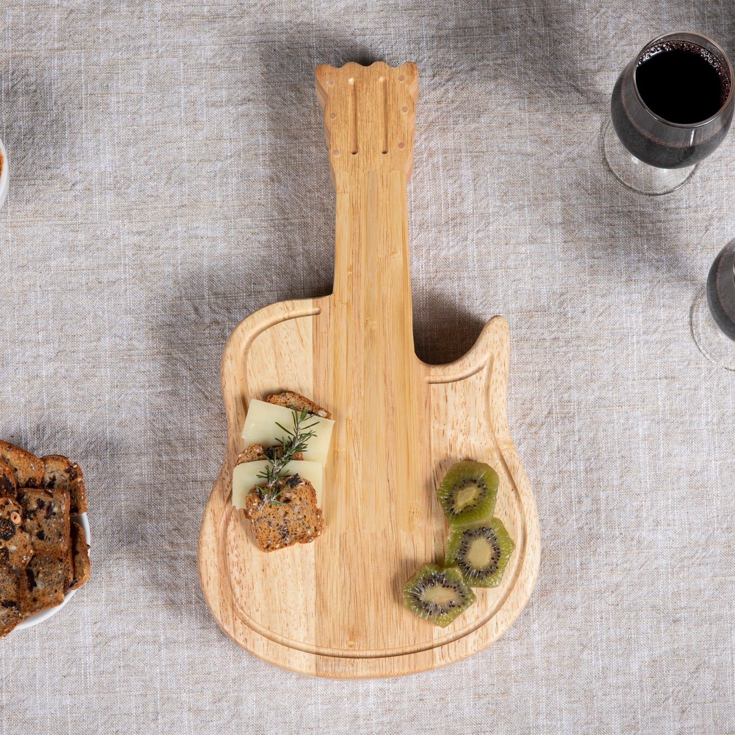 Guitar Cheese Board with Utensils - Bamboo