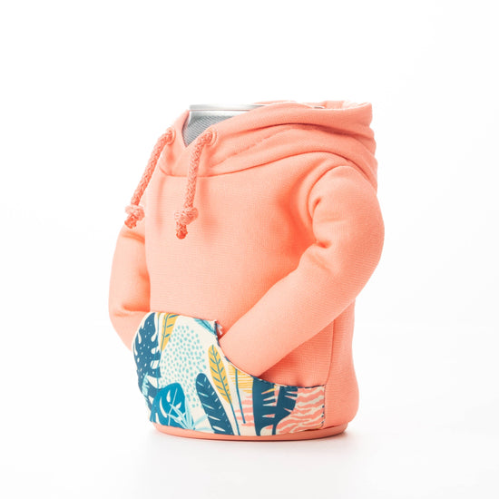 Load image into Gallery viewer, The Hoodie - Insulated Can Cooler - Salmon/Beige Palm
