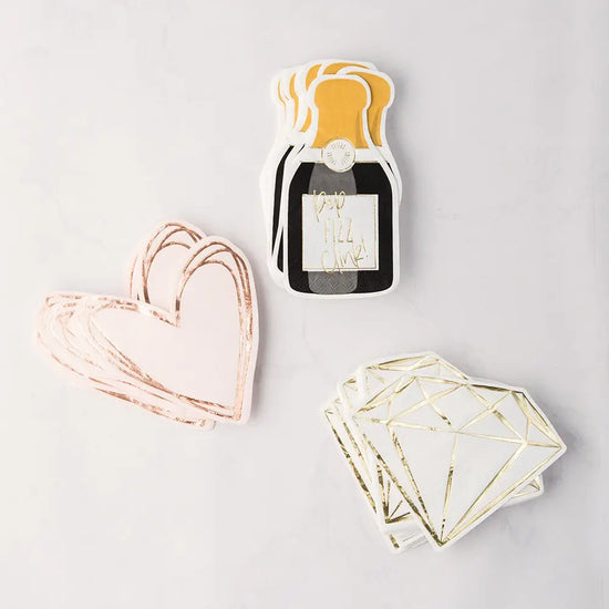 Load image into Gallery viewer, Heart Napkins with Rose Gold Foil
