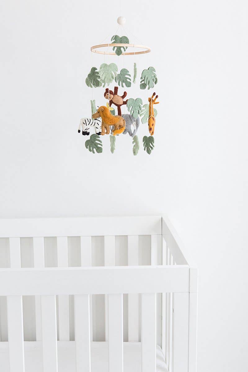 Safari Jungle Crib Mobile - Handmade Baby Gift
