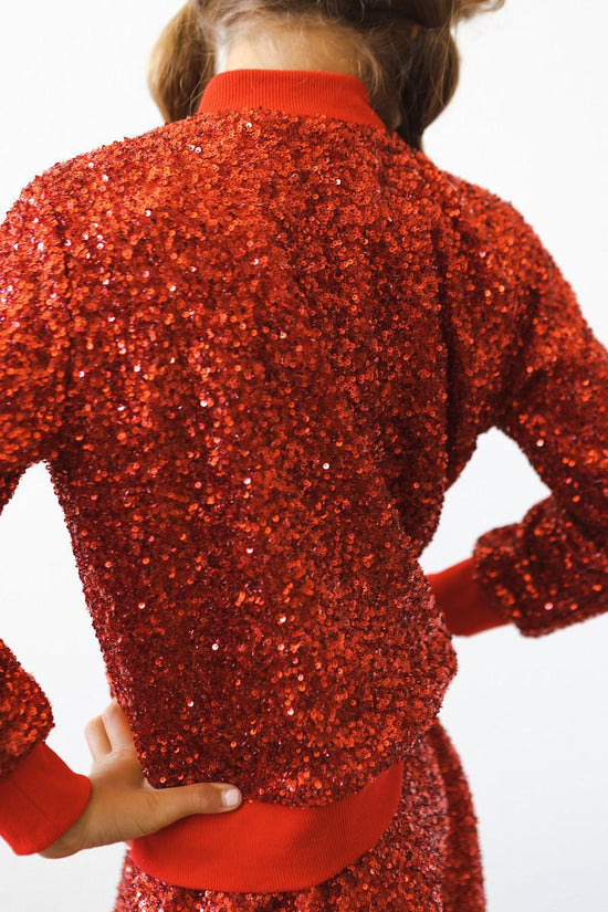 Load image into Gallery viewer, Red Sequin Jacket
