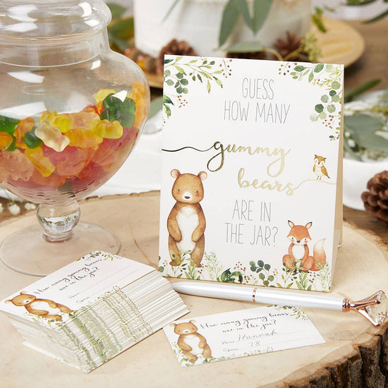 Load image into Gallery viewer, Woodland Baby Shower Advice Card &amp;amp; Game (Set of 50)

