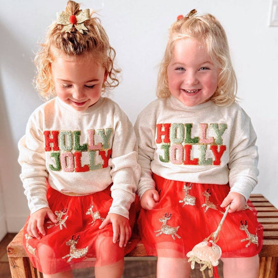 Load image into Gallery viewer, Reindeer Sequin Christmas Tutu - Kids Holiday Skirt
