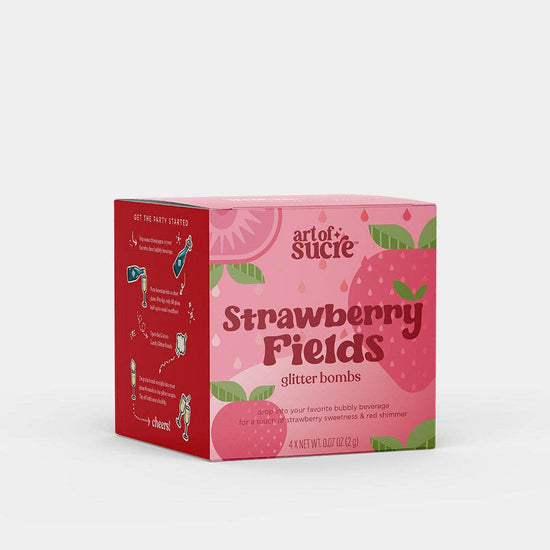 Load image into Gallery viewer, Strawberry Fields Strawberry Cotton Candy Drink Glitter Bomb

