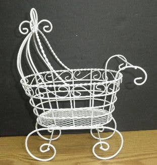 Wire Baby Buggy w/Spiral Base