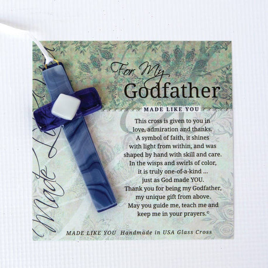 Load image into Gallery viewer, My Godfather Cross: Handmade Glass
