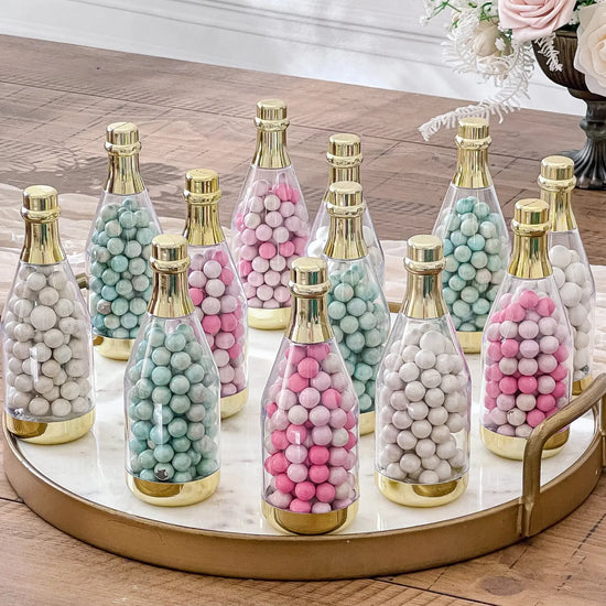 Gold Metallic Champagne Bottle Favor Containers