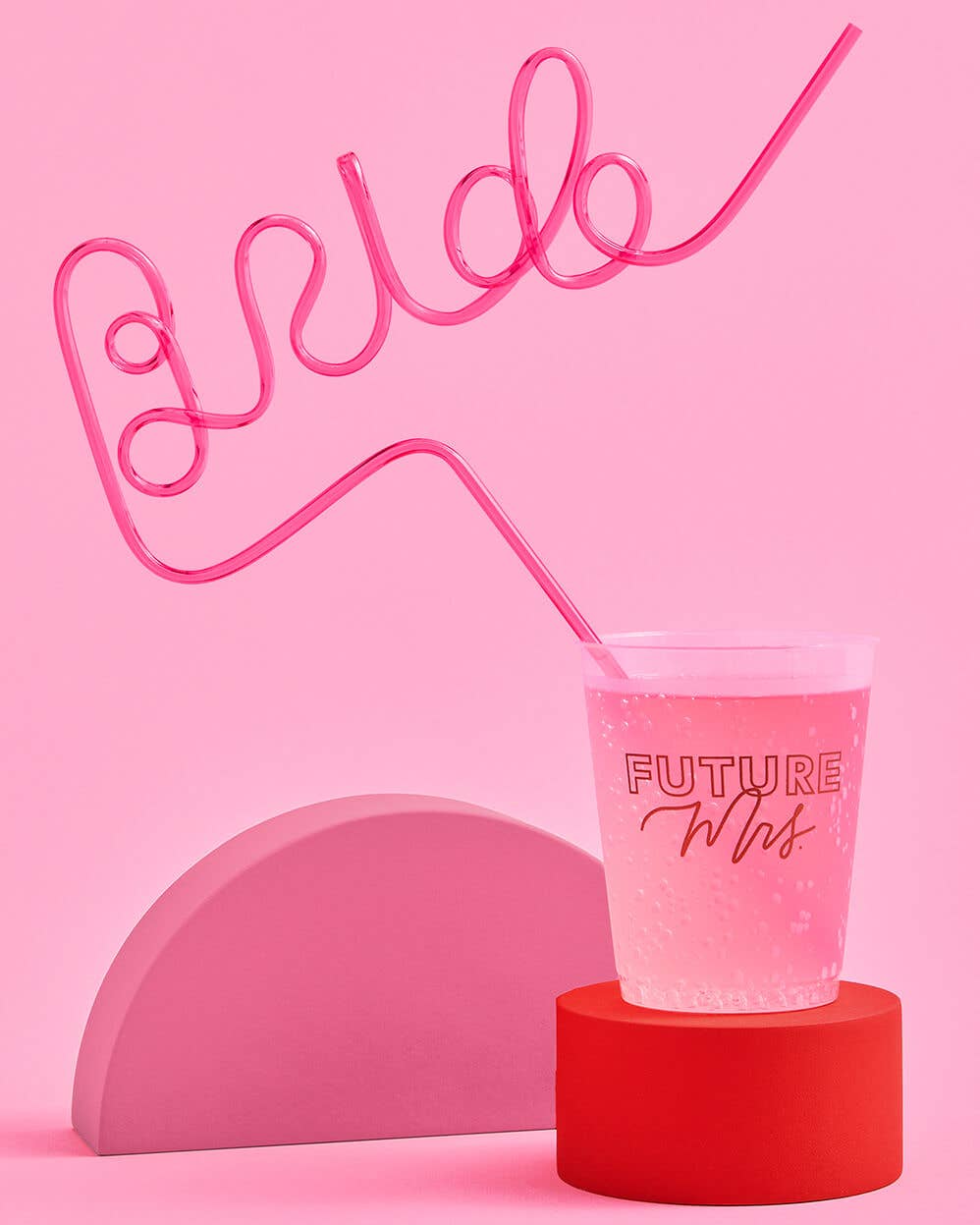 Pink Bride Straw