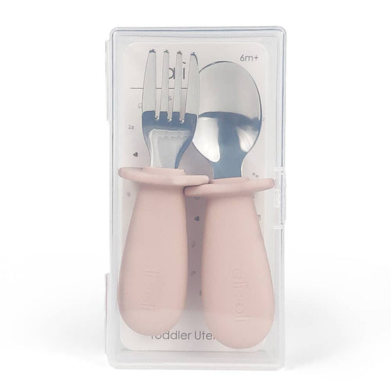 Load image into Gallery viewer, Spoon &amp;amp; Fork Learning Set for Toddlers (Pink) 6m+
