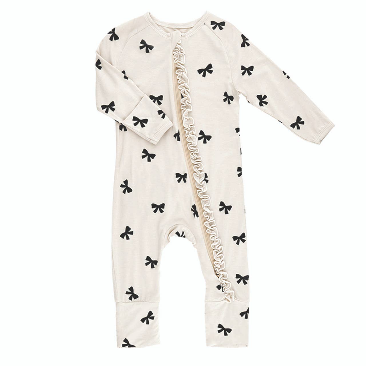 Cozy Bow Romper with Ruffles