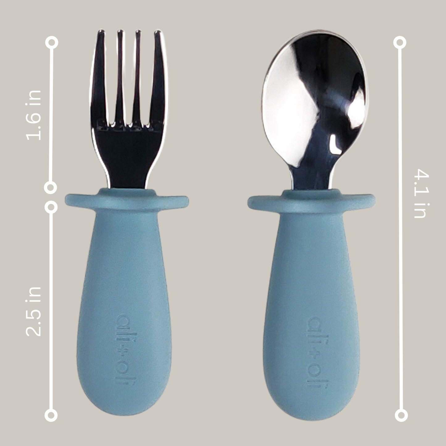 Spoon & Fork Learning Set for Toddlers (Blue) 6m+