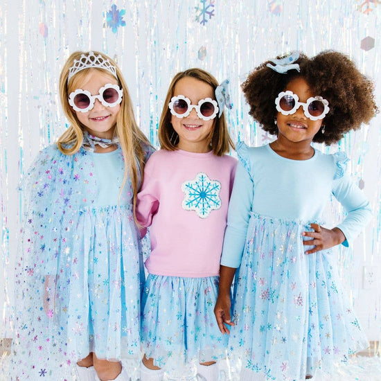 Load image into Gallery viewer, Snow Princess Iridescent Long Sleeve Tutu Dress
