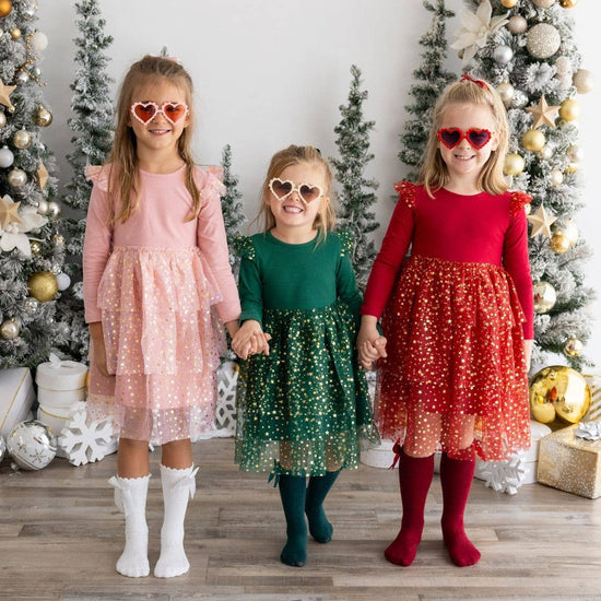 Load image into Gallery viewer, Scarlett Shimmer Christmas Long Sleeve Tutu Dress
