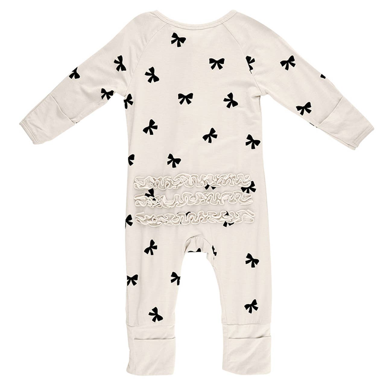 Cozy Bow Romper with Ruffles