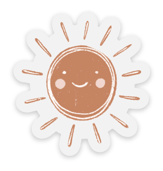 Load image into Gallery viewer, Clear Mini Sun Sticker, 1.5x1.5 in.
