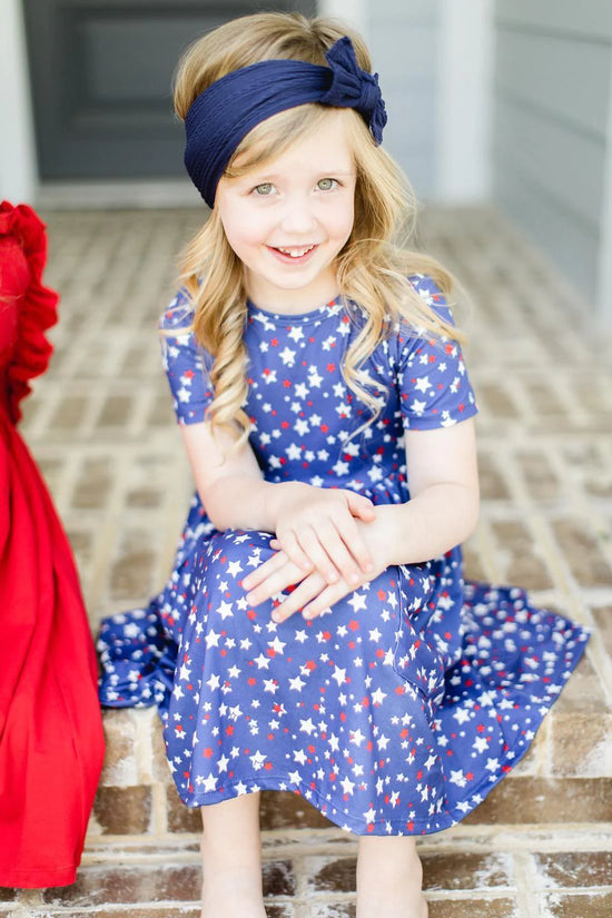 Star Bright Short Sleeve Pocket Twirl Dress