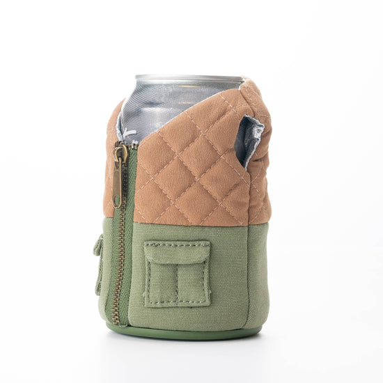 Load image into Gallery viewer, The Bird Dog - 12oz Can Cooler - Olive Green/Dry Grass
