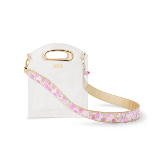 Pink Party Confetti Removable Purse Strap Attachment