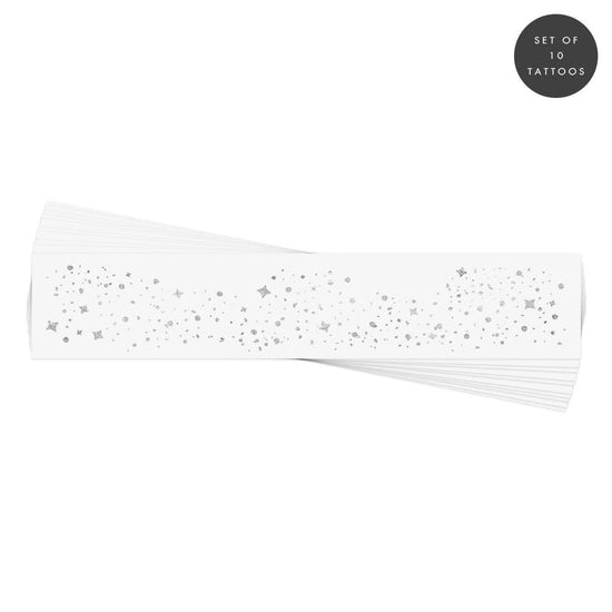 Silver Galactic Face Freckles Temporary Tattoo