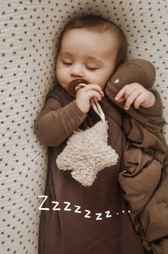 Load image into Gallery viewer, Plush Star Pacifier Holder (Sand)
