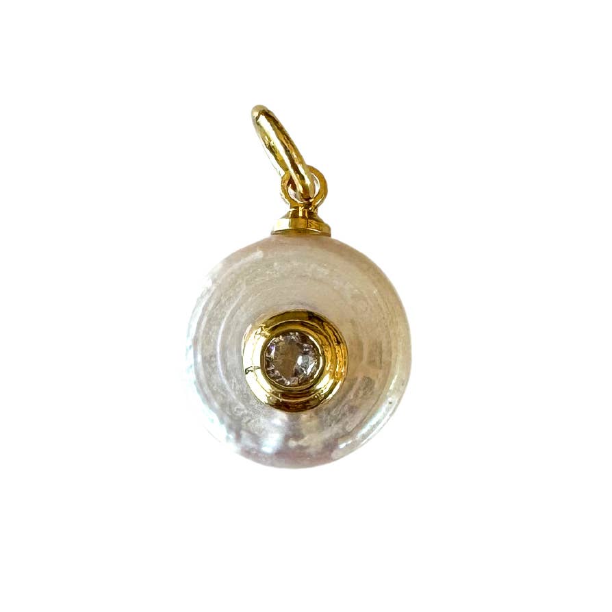 Fresh Pearl Birthstone Charm For Charm Necklace & Bracelet: Purple