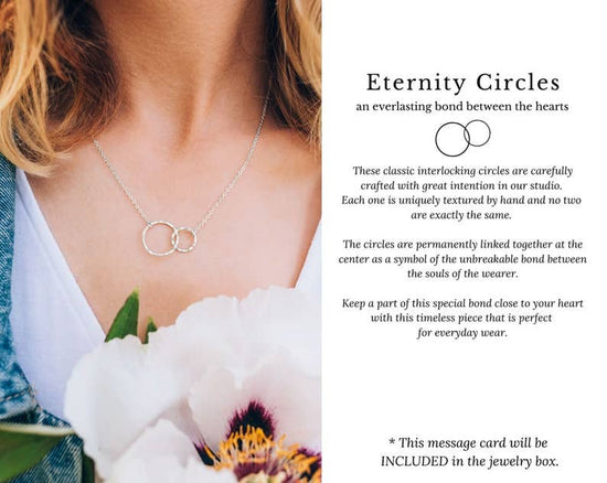 Load image into Gallery viewer, Congratulations New Mom Interlocking Circles Dainty Necklace: Gold / 18&amp;quot; / 14k Gold Vermeil
