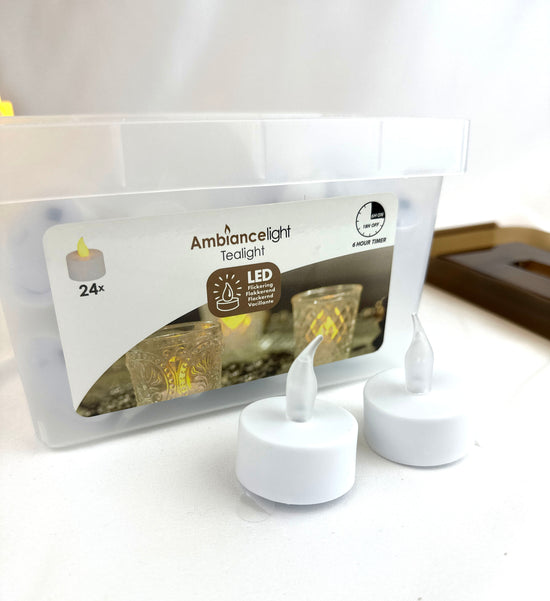 Tea Light LED set with Timer (24 lights included)