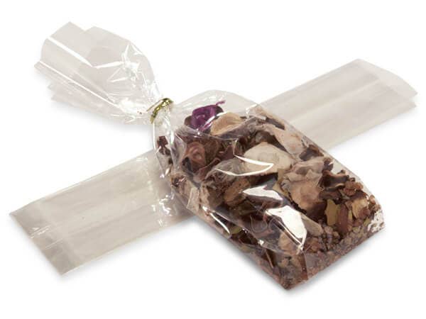 Clear 1.2 Mil Gusset Cellophane Bags: 100 Pack / 5x2.5x11" / Clear