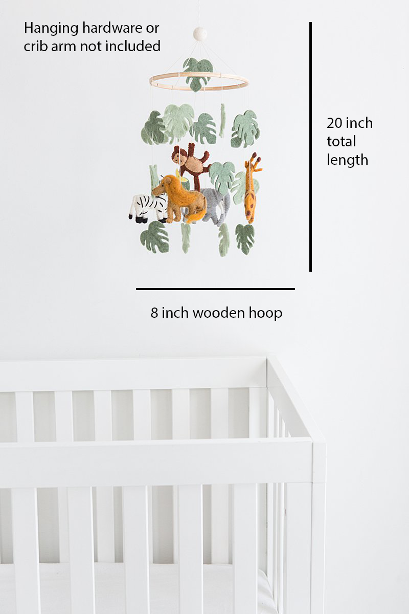 Safari Jungle Crib Mobile - Handmade Baby Gift