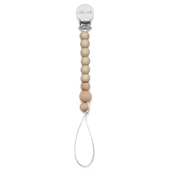 Pacifier Clip (Taupe Wood)