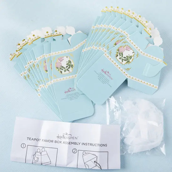 Blue Tea Time Teapot Favor Box (Set of 24)