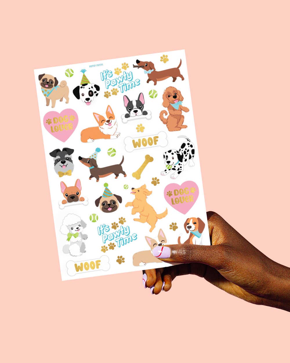 Dog Foil Kids Temporary Tattoos, Bday Party, Favor, Activity