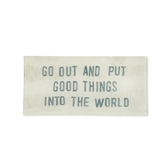 Good Things Small Rectangle Decoupage Plate 8.5" x 4