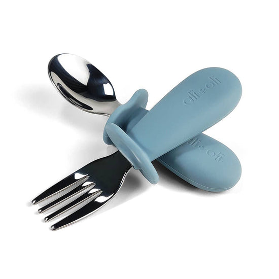 Spoon & Fork Learning Set for Toddlers (Blue) 6m+