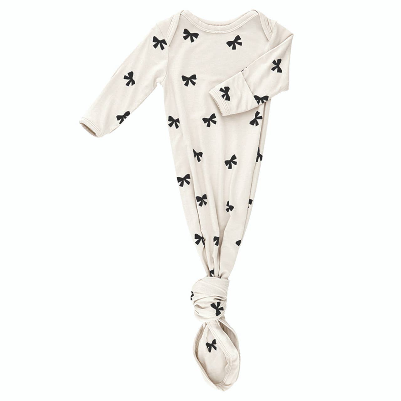 0-3m Bows Knotted Gown: 95% Viscose from Bamboo, 5% spandex