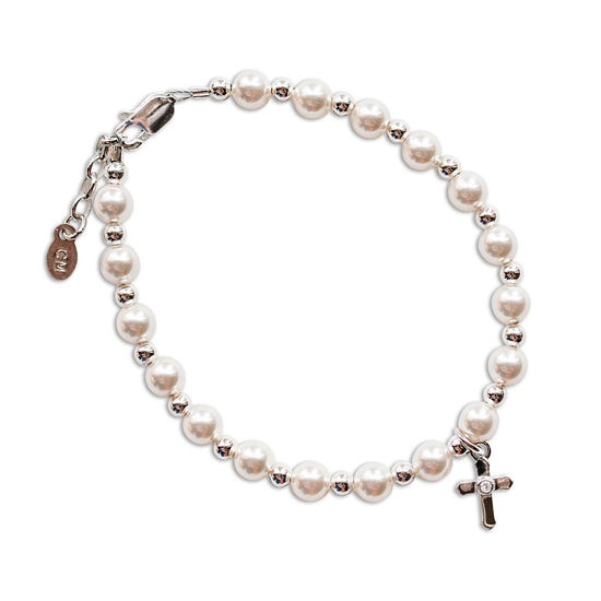 Load image into Gallery viewer, Sterling Silver Girls First Communion Cross Bracelet
