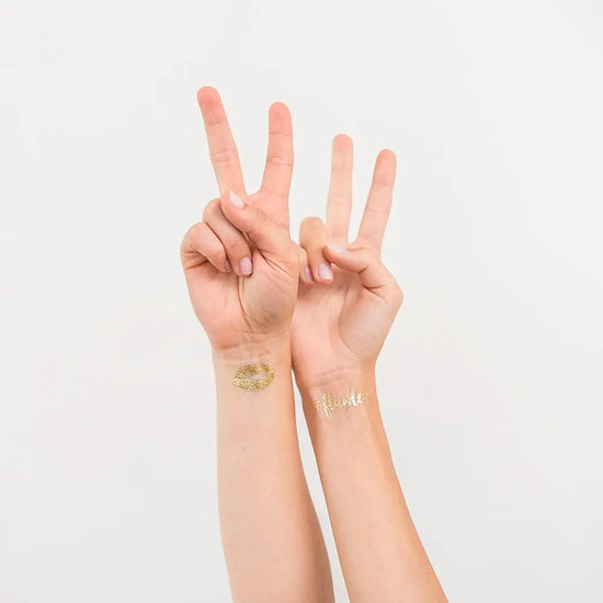 Load image into Gallery viewer, Temporary Gold Bachelorette Party Tattoos

