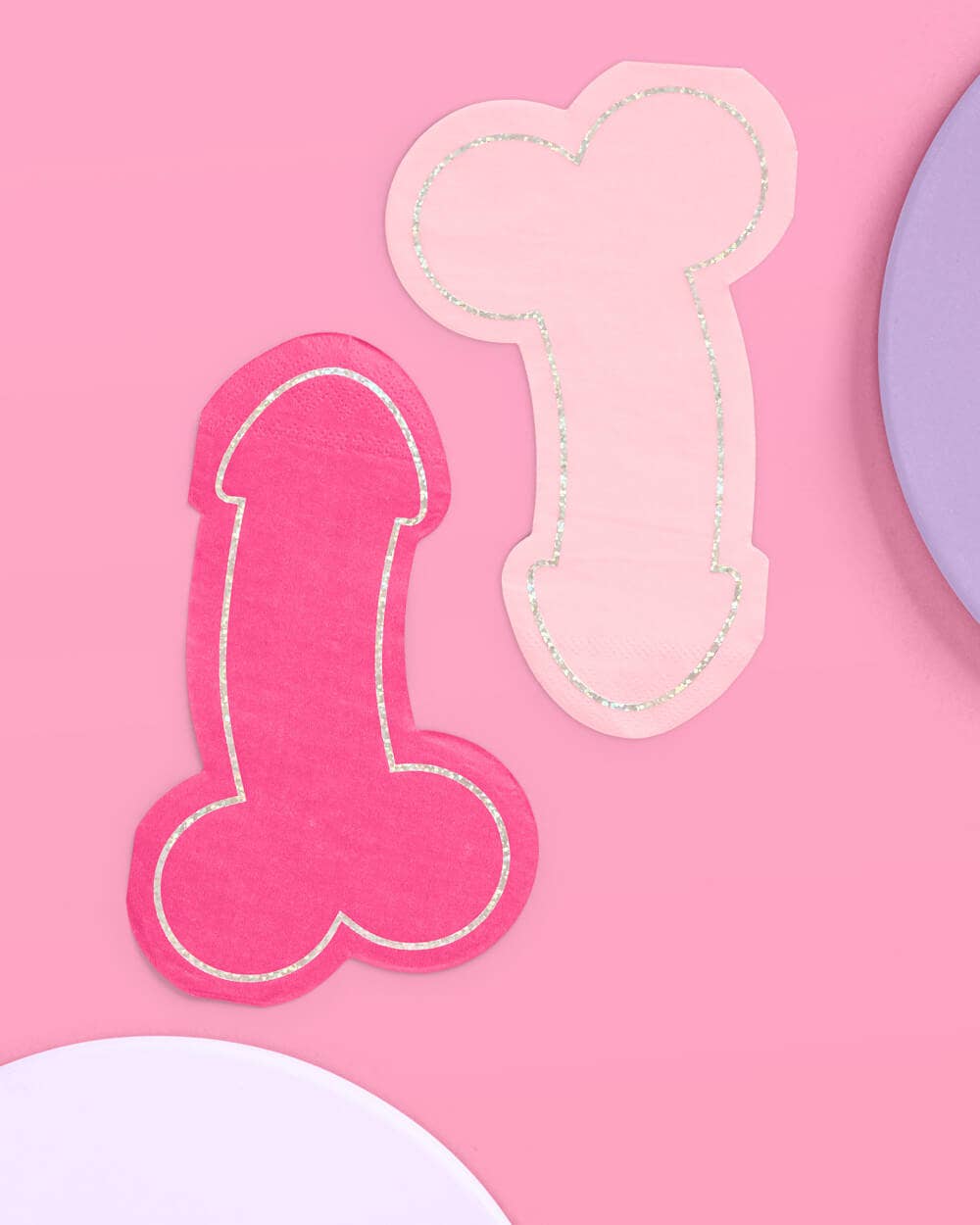 Naughty Bachelorette Foil Penis Napkin, Party Decor, Bridal