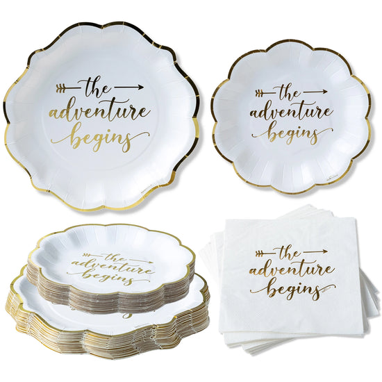 The Adventure Begins 72 Piece Party Tableware set (24 Guests)