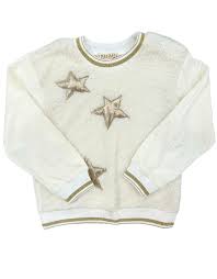 Faux Shearling Tunic With Metallic Stars